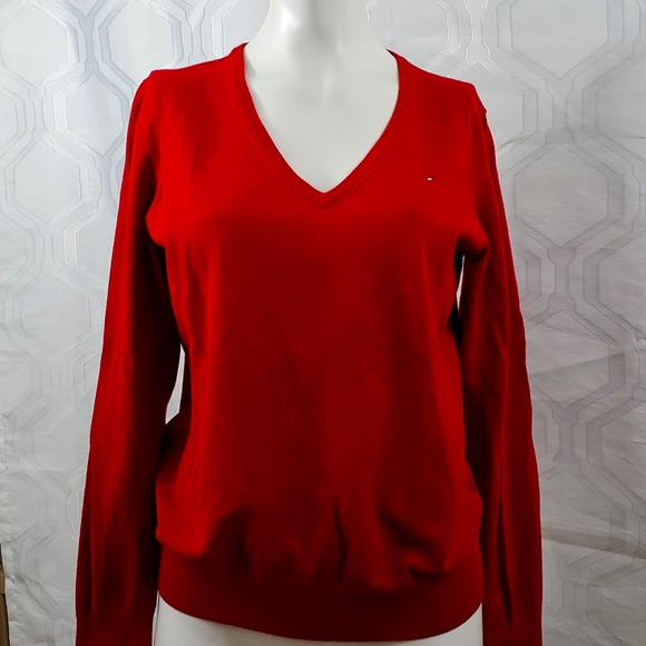 Tommy Hilfiger Red Pullover Sweater Size L - Picture 1 of 6